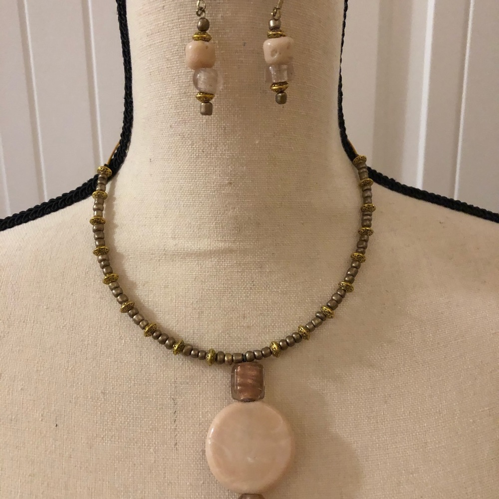 Glasshouse custom made necklace and earring set
